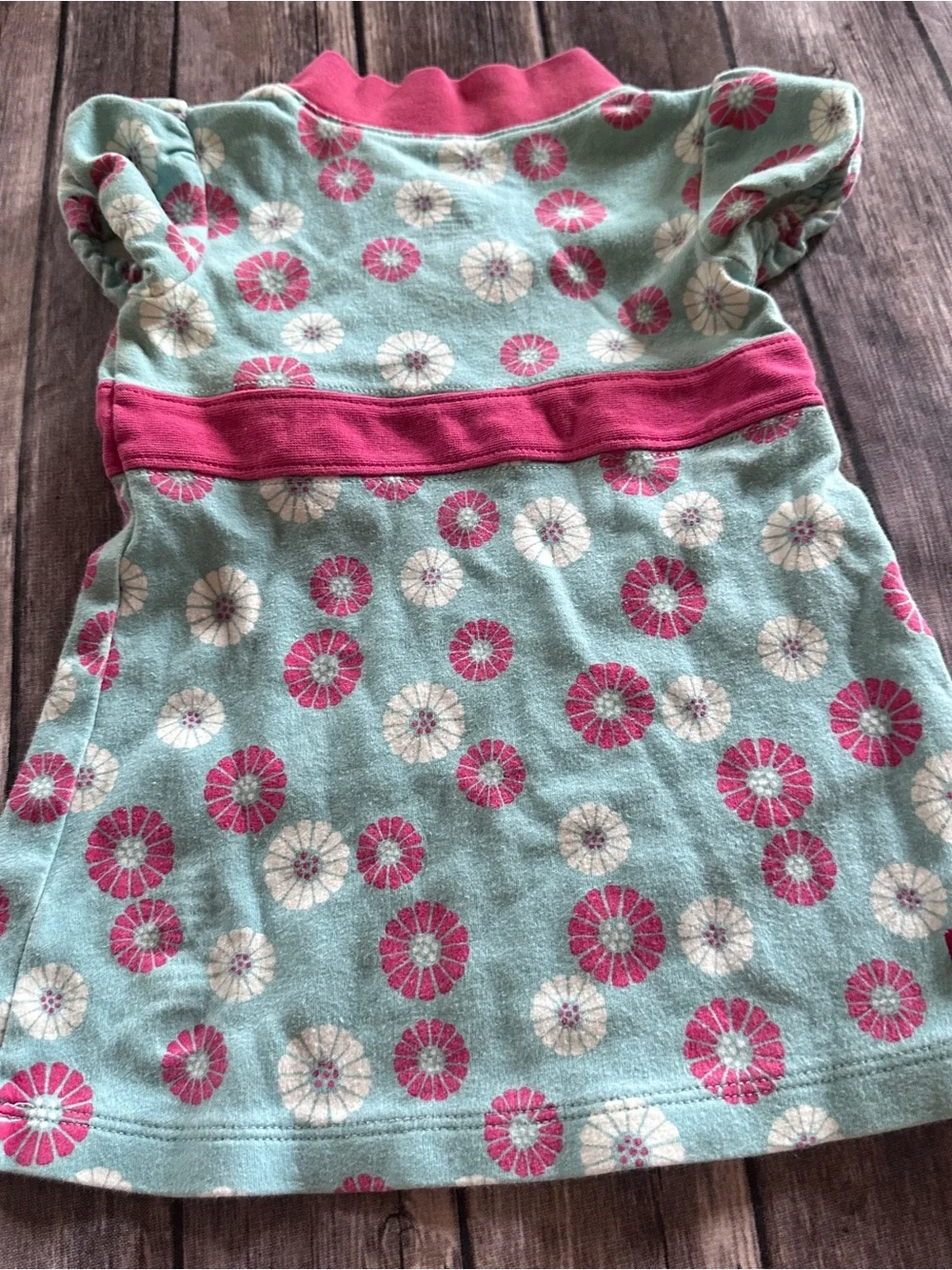 Tea floral aqua dress fair fade pilling 12/18